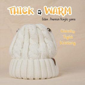 img 3 attached to Warm And Cute: FURTALK Toddler Pom Pom Beanie Hats With Faux Fur For Girls And Boys