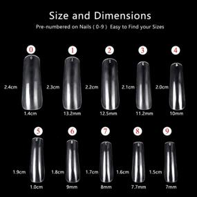 img 2 attached to 500Pcs Coffin Nail Tips: 10 размеров 0-9 с обвязочными лентами для DIY Beauty Acrylic Nails Art