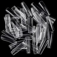 500pcs coffin nail tips: 10 размеров 0-9 с обвязочными лентами для diy beauty acrylic nails art логотип