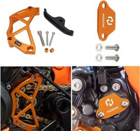 img 1 attached to 🔶 NICECNC Orange Chain Guard and Sensor Cover for KTM 790/890 Adventure S/R & Duke (2018-2022) - Premium Case Saver & Guard