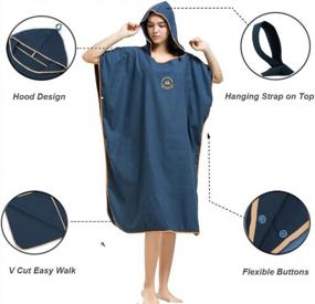 img 1 attached to Stay Warm And Dry With Hiturbo'S Microfiber Surf Beach Wetsuit Changing Towel Bath Robe Poncho With Hood!