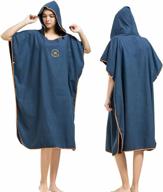 stay warm and dry with hiturbo's microfiber surf beach wetsuit changing towel bath robe poncho with hood! logo