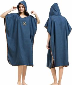 img 4 attached to Stay Warm And Dry With Hiturbo'S Microfiber Surf Beach Wetsuit Changing Towel Bath Robe Poncho With Hood!