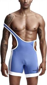 img 3 attached to Sandbank Men'S Sleeveless Sports Wrestling Singlet With Patchwork Shorts - Perfect Wrestling Uniform For Men!