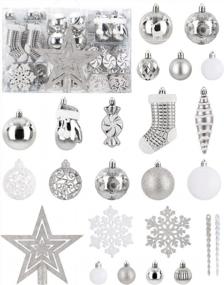 img 4 attached to Decorate Your Xmas Tree In Style With SOLEDI'S 128 Pcs Shatterproof Christmas Ornament Set In Silver