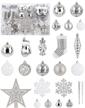 decorate your xmas tree in style with soledi's 128 pcs shatterproof christmas ornament set in silver logo