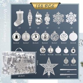 img 3 attached to Decorate Your Xmas Tree In Style With SOLEDI'S 128 Pcs Shatterproof Christmas Ornament Set In Silver