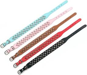 img 1 attached to AOLOVE Mushrooms Studded Adjustable Leather Dogs ~ Training & Behavior Aids