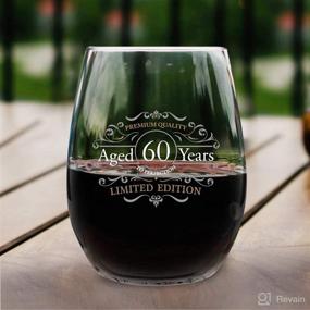 img 1 attached to 🍷 1962 Vintage Edition 60th Birthday Stemless Wine Glass: Perfect 60th Anniversary Gift, 15 oz Glass for Men and Women, Celebrate with Happy Birthday Wine Glasses for 60 Year Olds - Classic Birthday & Reunion Gift for Him or Her