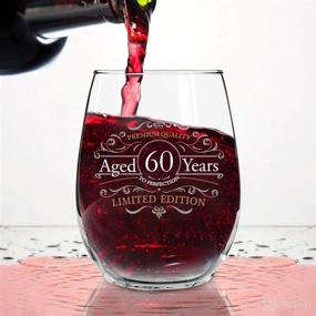 img 2 attached to 🍷 1962 Vintage Edition 60th Birthday Stemless Wine Glass: Perfect 60th Anniversary Gift, 15 oz Glass for Men and Women, Celebrate with Happy Birthday Wine Glasses for 60 Year Olds - Classic Birthday & Reunion Gift for Him or Her