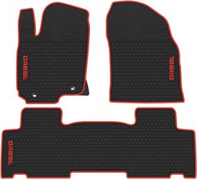 img 4 attached to 🚗 Biosp Heavy Duty Car Floor Mats for Toyota RAV4 2014-2018 - Front & Rear Seat Rubber Floor Liners in Black Red - All Weather Guard, Odorless