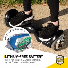 img 2 attached to Experience Ultimate Mobility With Swagtron Swagboard T882 Hoverboard - Lithium-Free, Dual 250W Motors, And Patented SentryShield Quantum Battery Protection In Sleek Black Design