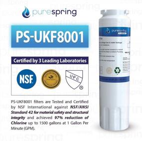 img 3 attached to PureSpring NSF42 & NSF372 Certified Refrigerator Water Filter Compatible With KitchenAid 67003523, 67003523-750, 4396395, Viking RWFFR, Maytag UKF8001, Kenmore 46-9006, WRX735SDHZ (1 Pk)