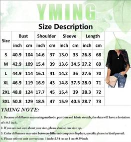 img 2 attached to YMING Womens V Neck Chiffon Blouse Bell Sleeve Solid Color Tunic Tops Button Loose Fit Shirts