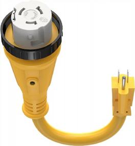 img 4 attached to Kohree 50A To 15A 110V RV Adapter Plug | 12" Male-To-Female Power Cord W/Twist Lock & LED Indicator
