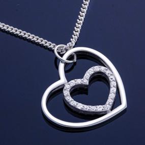 img 1 attached to Valentine'S Day Jewelry: Sterling Silver Heart Necklaces For Women - Love, Open, Double & Floating Interlocking Pendants!