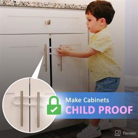 img 1 attached to 🔒 Jool Baby U Shape Sliding Cabinet Locks (4 Pack) - Secure Knobs, Handles, Doors - Child Safety Latch for Baby Proofing