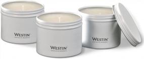 img 4 attached to Set Of 3 Hand-Poured Soy Candles In Tin With Signature White Tea Fragrance By Westin - 4 Oz. Each