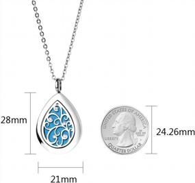 img 2 attached to Aromatherapy Teardrop Pendant Locket Necklace With GoorDik Essential Oil Diffuser And 8 Refill Pads