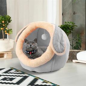 img 3 attached to LuiceABC Soft Lightweight Cat Bed: Washable Tent Furniture for Kittens and Cats