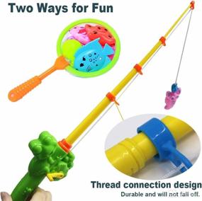 img 1 attached to 🐠 Magnetic Fishing Game Bath Toys for Kids Ages 4-8, 2 Fishing Poles, 2 Catching Fish Tools, and 38 Floating Magnet Ocean Sea Animals Bathtub Toys - Perfect Toys for Kids Toddlers