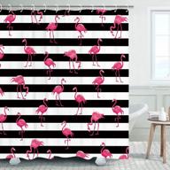 add a tropical touch to your bathroom with livilan pink flamingo shower curtains - machine washable and comes with hooks! (72" x 78") logo