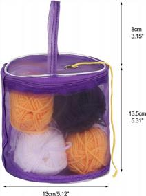 img 2 attached to Элегантная фиолетовая сумка Coopay Tiny Yarn Bag - органайзер для вязания крючком с втулкой для клубков пряжи, швейных принадлежностей и многого другого!