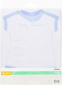 img 1 attached to 👶 Simplicity Blue Boy Baby Shower Invitations: 12pc Set with Envelopes - Elegant Design, 5.5''W x 7''L