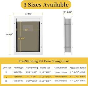 img 3 attached to 🐶 Tunnel Adjustable Dog Door: Weatherproof & Energy-Saving Aluminum Pet Door with Magnetic Double-Flaps Design - Easy Installation on Interior/Exterior Doors or Wall (Large)