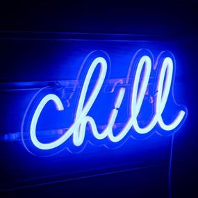img 4 attached to Add A Cool Vibe To Your Wall: Brighten Up Your Space With Wanxing Chill Neon Sign In Blue LED