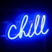 add a cool vibe to your wall: brighten up your space with wanxing chill neon sign in blue led logo