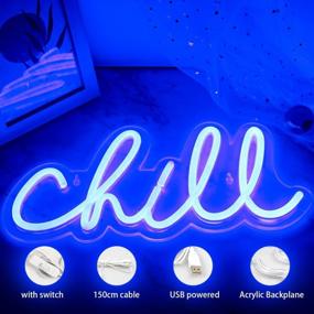 img 2 attached to Add A Cool Vibe To Your Wall: Brighten Up Your Space With Wanxing Chill Neon Sign In Blue LED