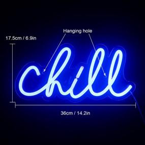 img 3 attached to Add A Cool Vibe To Your Wall: Brighten Up Your Space With Wanxing Chill Neon Sign In Blue LED