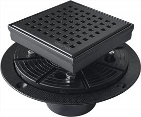 img 4 attached to 304 Stainless Steel Neodrain 4-Inch Square Shower Drain With Removable Quadrato Pattern Grate & Hair Strainer - Black