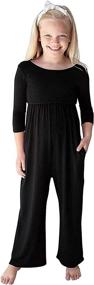 img 4 attached to Aoysky Jumpsuits Sleeve Jumpsuit Pockets Girls' Clothing : Jumpsuits & Rompers