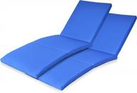 royal blue outdoor chaise lounger cushion set with fabric cover and foam filling by leaptime logo