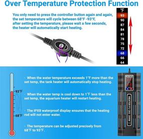 img 2 attached to 🐠 HiTauing Submersible Aquarium Heater - 200W/300W/500W Silicon Carbide Fish Tank Heater with Over Temperature Protection and Anti-Dry Burning Function, Ideal for Both Freshwater and Saltwater Tanks