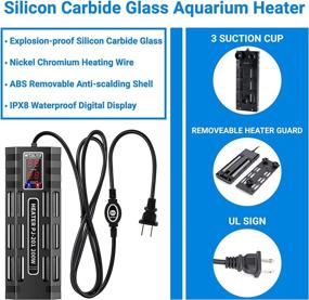 img 3 attached to 🐠 HiTauing Submersible Aquarium Heater - 200W/300W/500W Silicon Carbide Fish Tank Heater with Over Temperature Protection and Anti-Dry Burning Function, Ideal for Both Freshwater and Saltwater Tanks