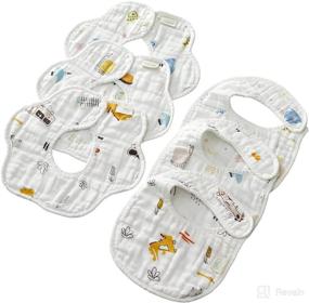 img 4 attached to 🍼 SEEDNUR Baby Drooling Bibs: 360° Rotate Muslin Bibs for Teething and Drooling, Unisex Cotton Bibs for Toddlers, Adjustable with Snaps, Soft & Absorbent Bibs for Boys and Girls