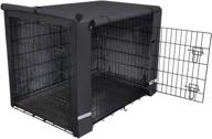 🐶 yotache dog crate cover for 36" medium double door wire dog cage - waterproof & windproof pet kennel cover with reflective strip, black - indoor/outdoor 600d polyester, lightweight logo