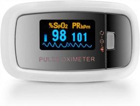 img 3 attached to AccuMed CMS-50D1 Fingertip Pulse Oximeter Blood Oxygen Sensor SpO2 For Sports, Aviation, LED Display, Portable And Lightweight With 2 AAA Batteries, Lanyard And Travel Case (White)