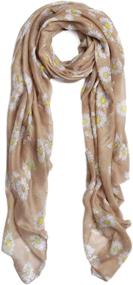 img 3 attached to Premium Daisy Floral Fashion Scarf Women's Accessories ~ Scarves & Wraps