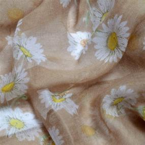 img 1 attached to Premium Daisy Floral Fashion Scarf Women's Accessories ~ Scarves & Wraps