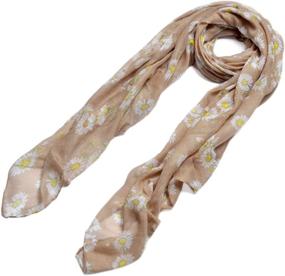 img 2 attached to Premium Daisy Floral Fashion Scarf Women's Accessories ~ Scarves & Wraps