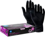 🧤 med pride black nitrile exam gloves - 4 mil thick: disposable latex/powder-free for surgical, doctors, hospital & home use - superb protection logo