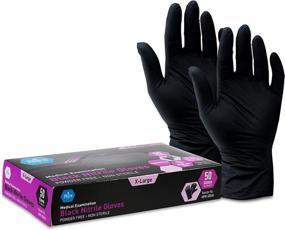 img 4 attached to 🧤 MED PRIDE Black Nitrile Exam Gloves - 4 Mil Thick: Disposable Latex/Powder-Free for Surgical, Doctors, Hospital & Home Use - Superb Protection