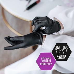 img 2 attached to 🧤 MED PRIDE Black Nitrile Exam Gloves - 4 Mil Thick: Disposable Latex/Powder-Free for Surgical, Doctors, Hospital & Home Use - Superb Protection