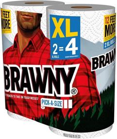 img 2 attached to 🧻 Brawny Paper Towels, 2 Extra Large Rolls, Pick-a-Size, 2 Equal to 4 Regular Rolls