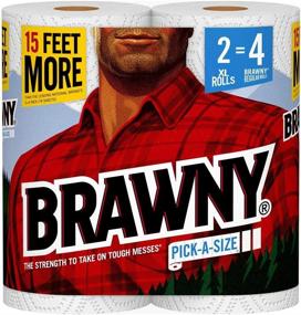 img 4 attached to 🧻 Brawny Paper Towels, 2 Extra Large Rolls, Pick-a-Size, 2 Equal to 4 Regular Rolls