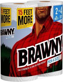 img 3 attached to 🧻 Brawny Paper Towels, 2 Extra Large Rolls, Pick-a-Size, 2 Equal to 4 Regular Rolls